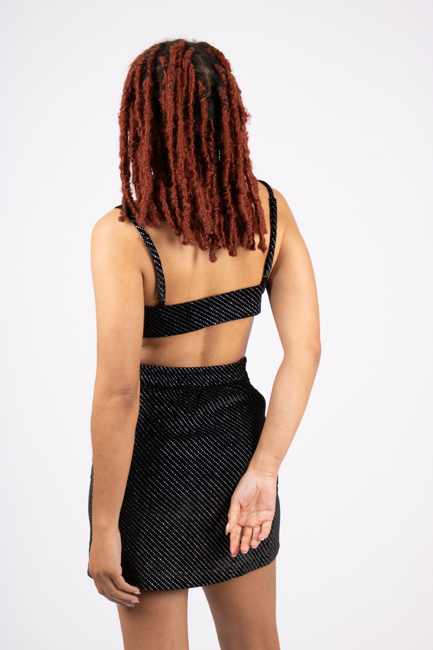 Diamanté Mini Skirt With Slit