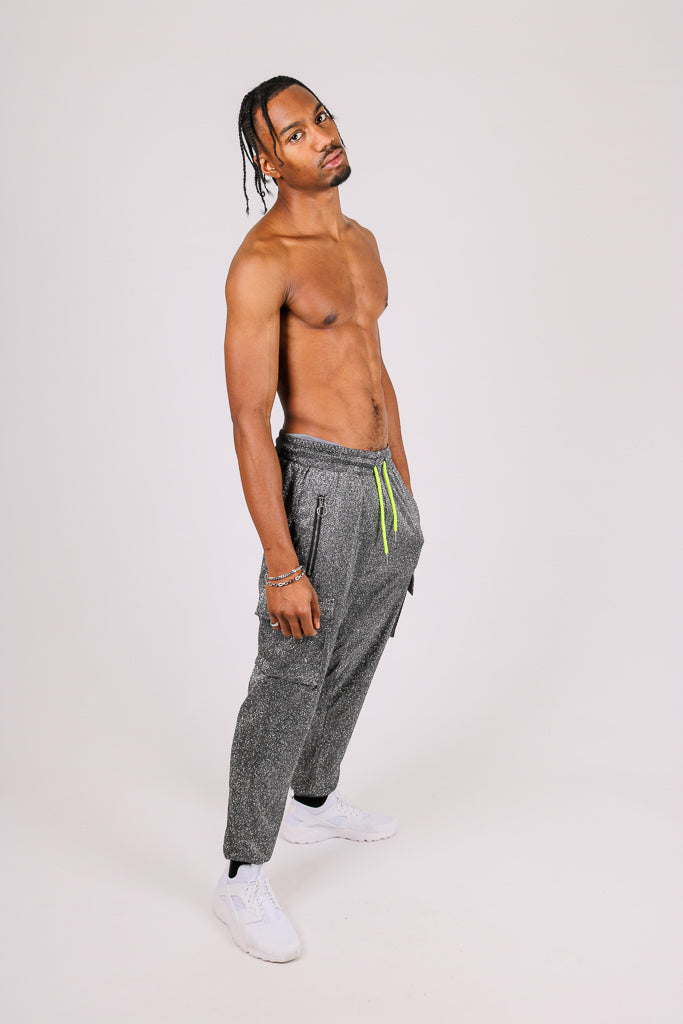 Grey Glitter Cargo Jogger