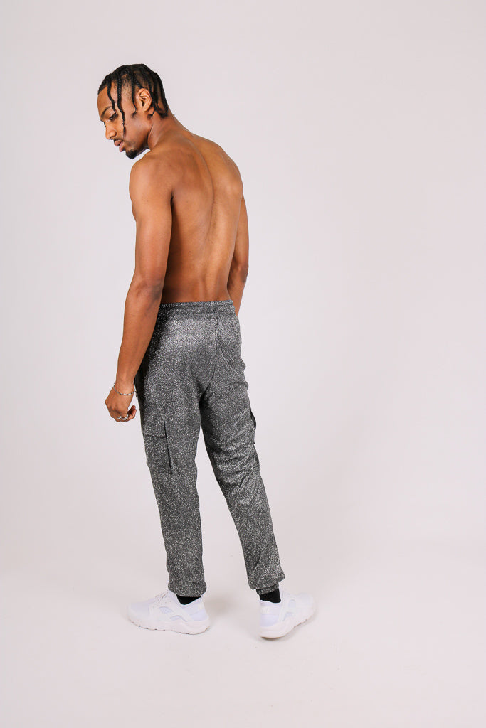 Grey Glitter Cargo Jogger