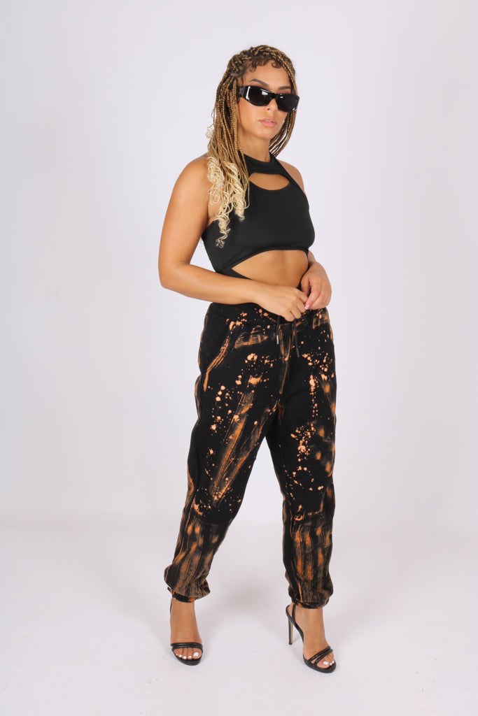 Bleach Wash Orange Joggers