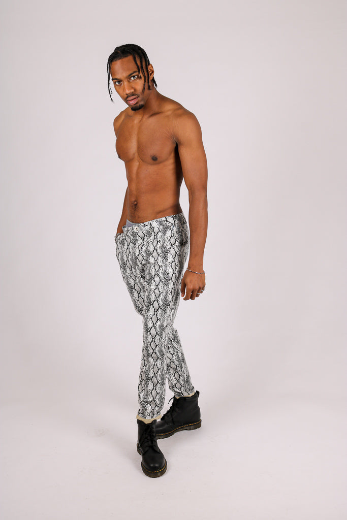 Grey Snake Patent Trouser