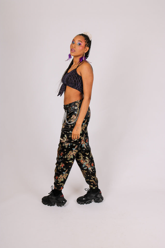 ONE ABOVE ANOTHER Dragon Jacquard Relaxed Cargo Trousers