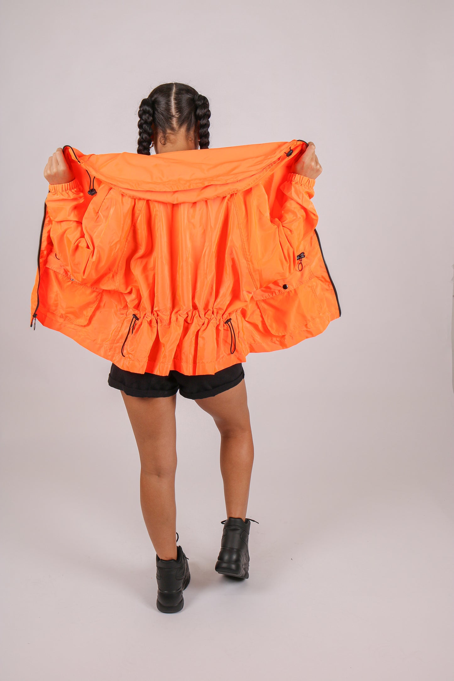 Neon Orange Rain Jacket