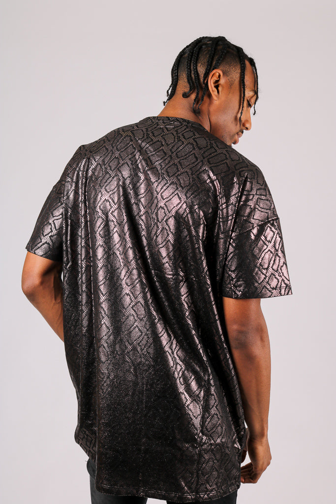 Oversized T-shirt In Metallic Snake