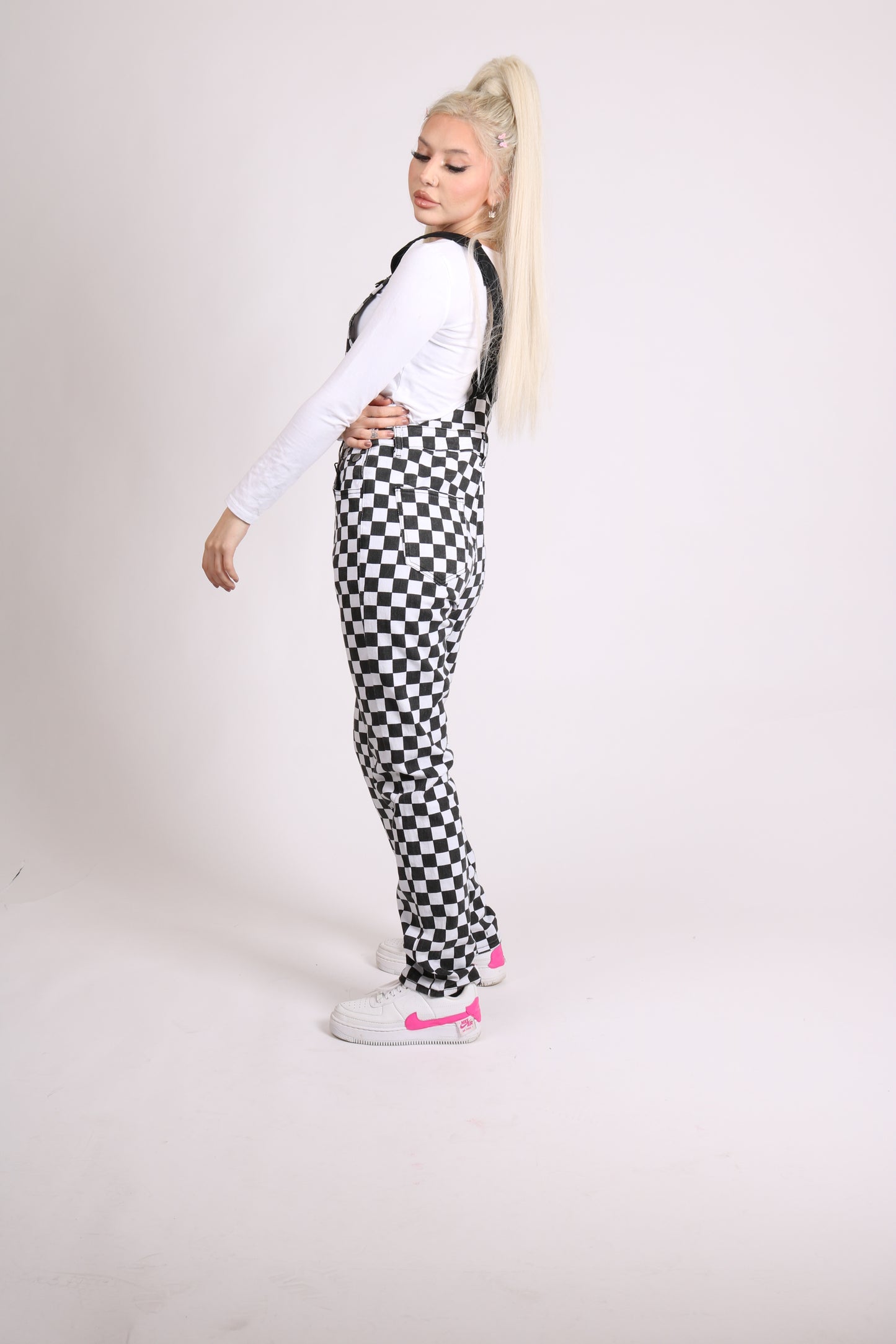 Checkered Printed Dungaree