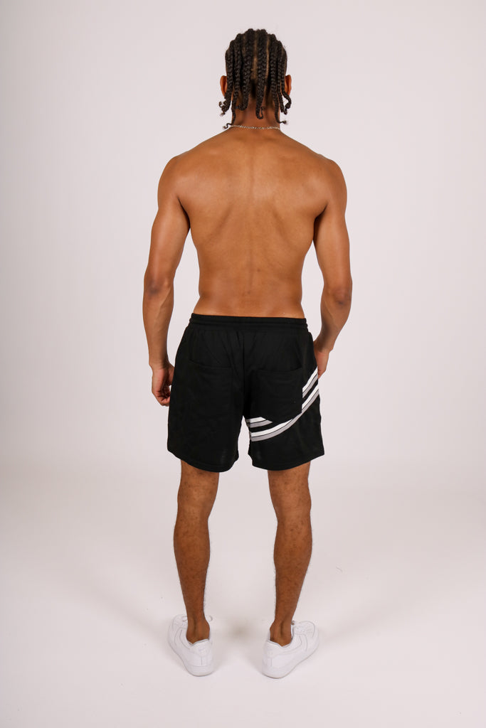 Black With Stripes Shorts