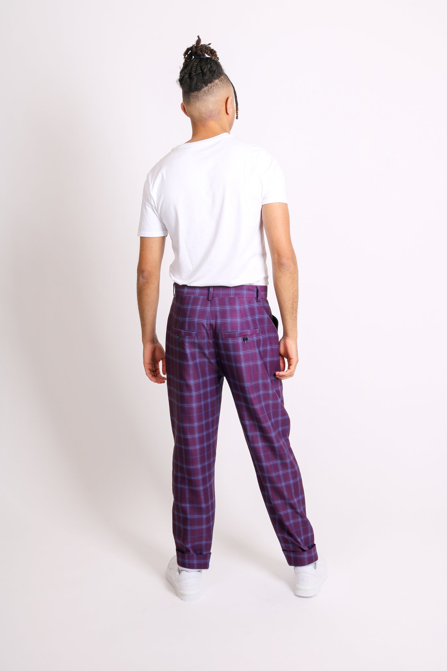 Purple Check Tailored Trouser
