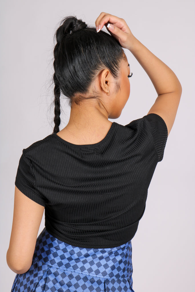 Spicy Slogan Ribbed Crop Top