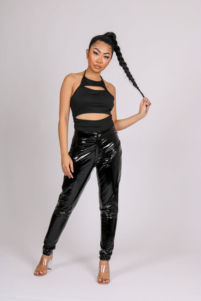 Cut-Out Round Neck Bodysuit