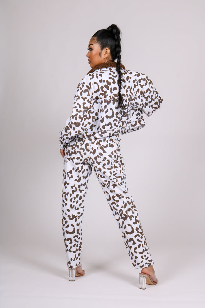 Cow Printed Mom Jean