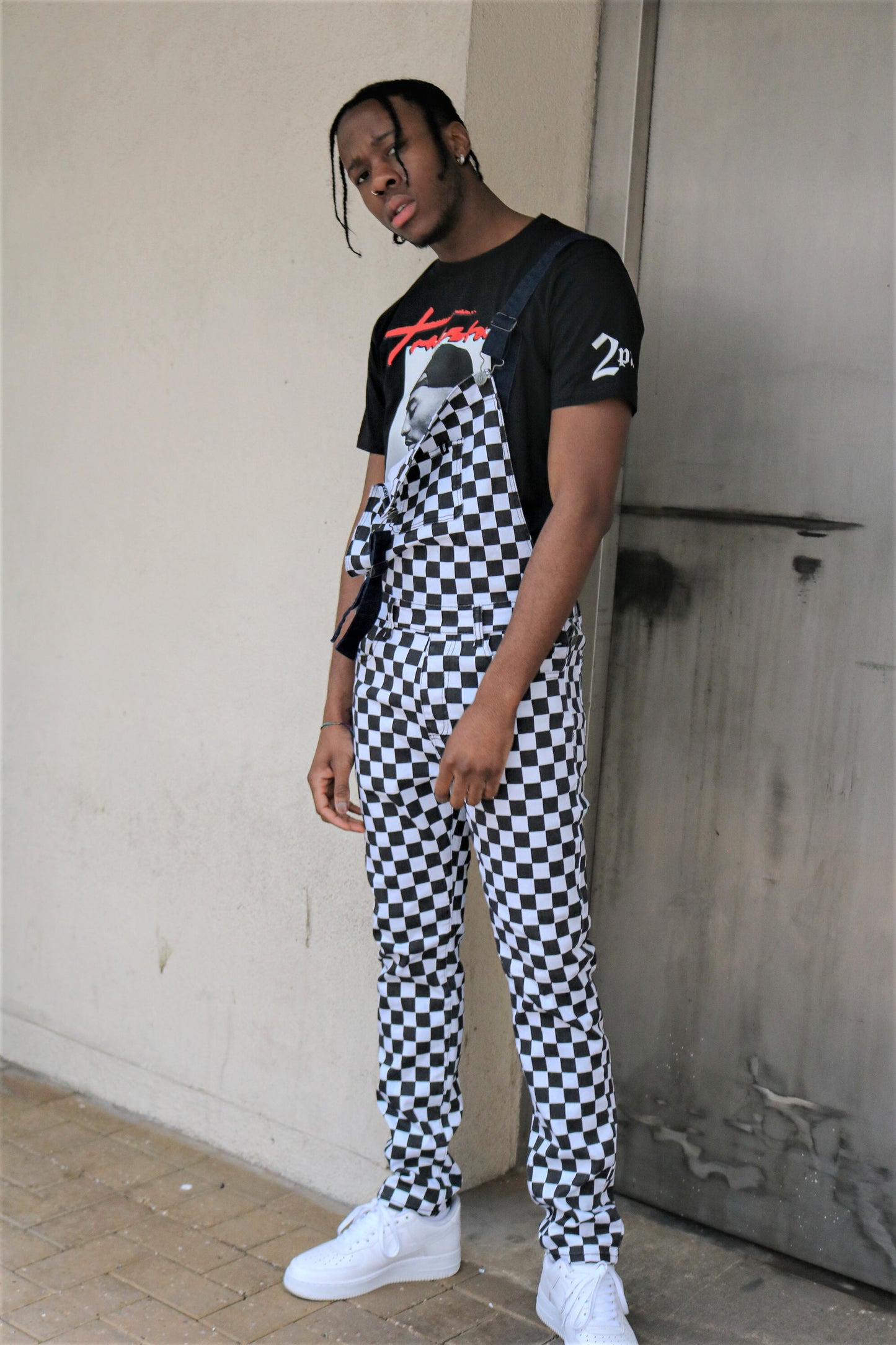 Checkered Denim Dungaree
