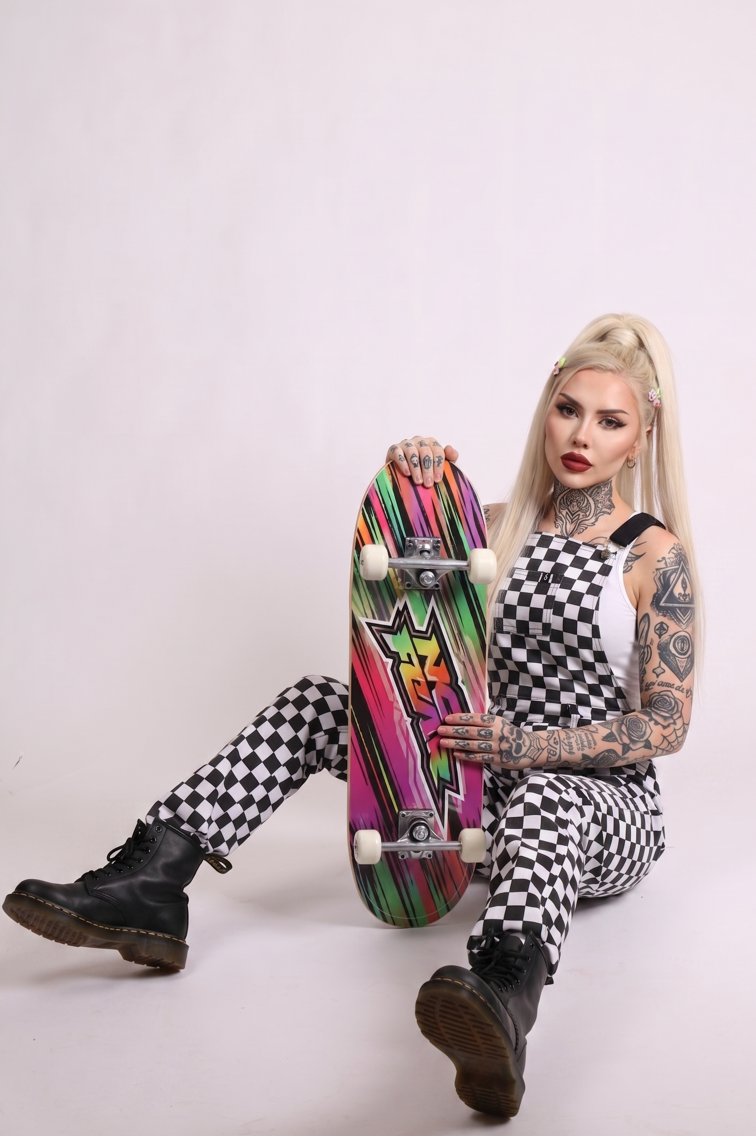 Checkered Printed Dungaree