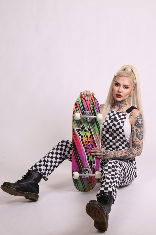 Checkered Printed Dungaree