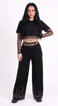 Diamanté Flame Wide Jogger
