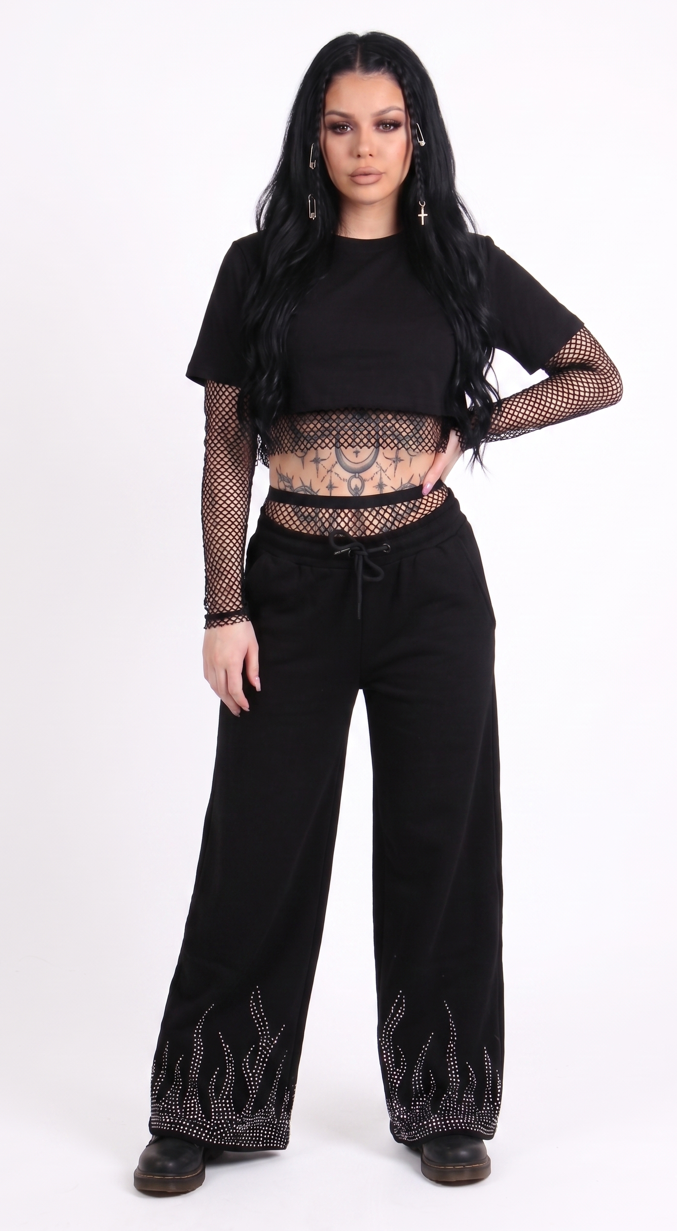 Diamanté Flame Wide Jogger