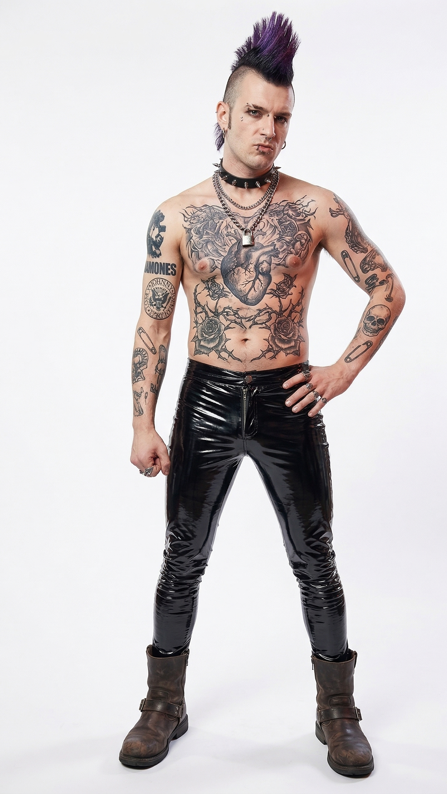 Black Gloss Vinyl Meggings