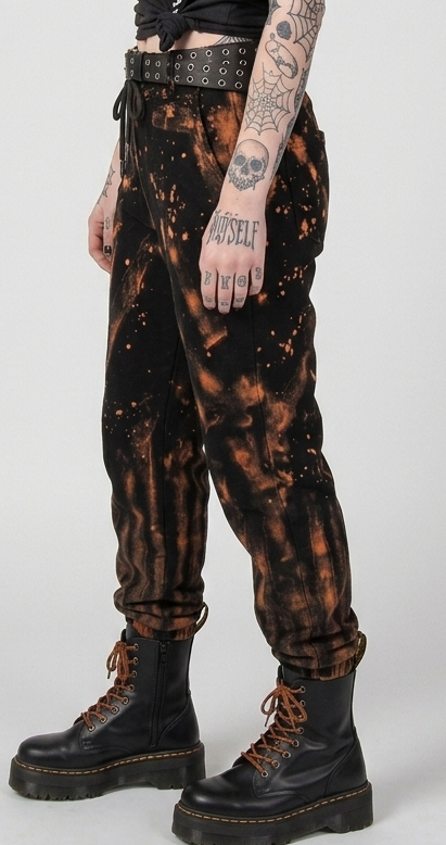Bleach Wash Orange Joggers