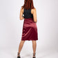 ONE ABOVE ANOTHER Aubergine Satin Wrap Skirt