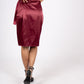 ONE ABOVE ANOTHER Aubergine Satin Wrap Skirt