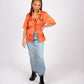 ONE ABOVE ANOTHER Retro Orange Embroidered Shirt