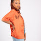 ONE ABOVE ANOTHER Retro Orange Embroidered Shirt