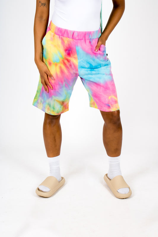ONE ABOVE ANOTHER Multi-Colour Tie Dye Shorts