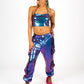 ONE ABOVE ANOTHER Holographic Purple Reflective Crop