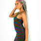 ONE ABOVE ANOTHER Rainbow Mesh 90s Style Mini Dress