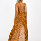 ONE ABOVE ANOTHER Beach Tiger Maxi Slit Dress