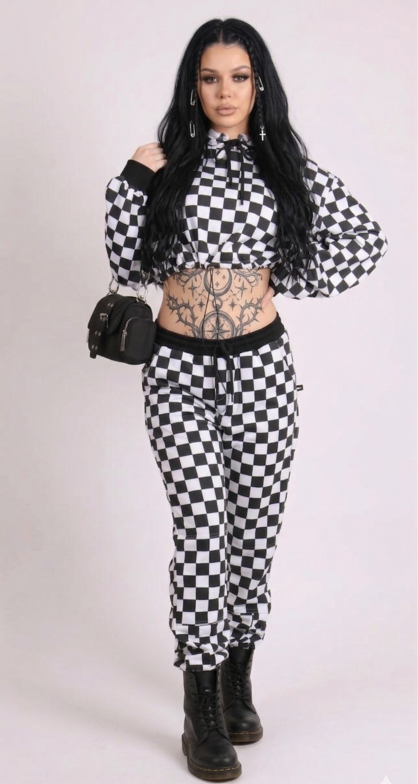 Checkered Cropped Co-Ord