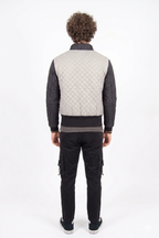Two Tone Funnel Neck Waffle Puffer
