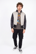 Two Tone Funnel Neck Waffle Puffer