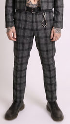 Dark Grey Check Tailored Trouser