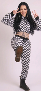Checkered Cropped Co-Ord