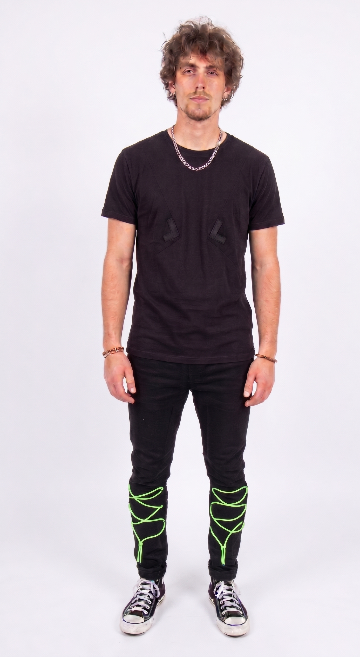 Joggers With Neon Green Pull Ties