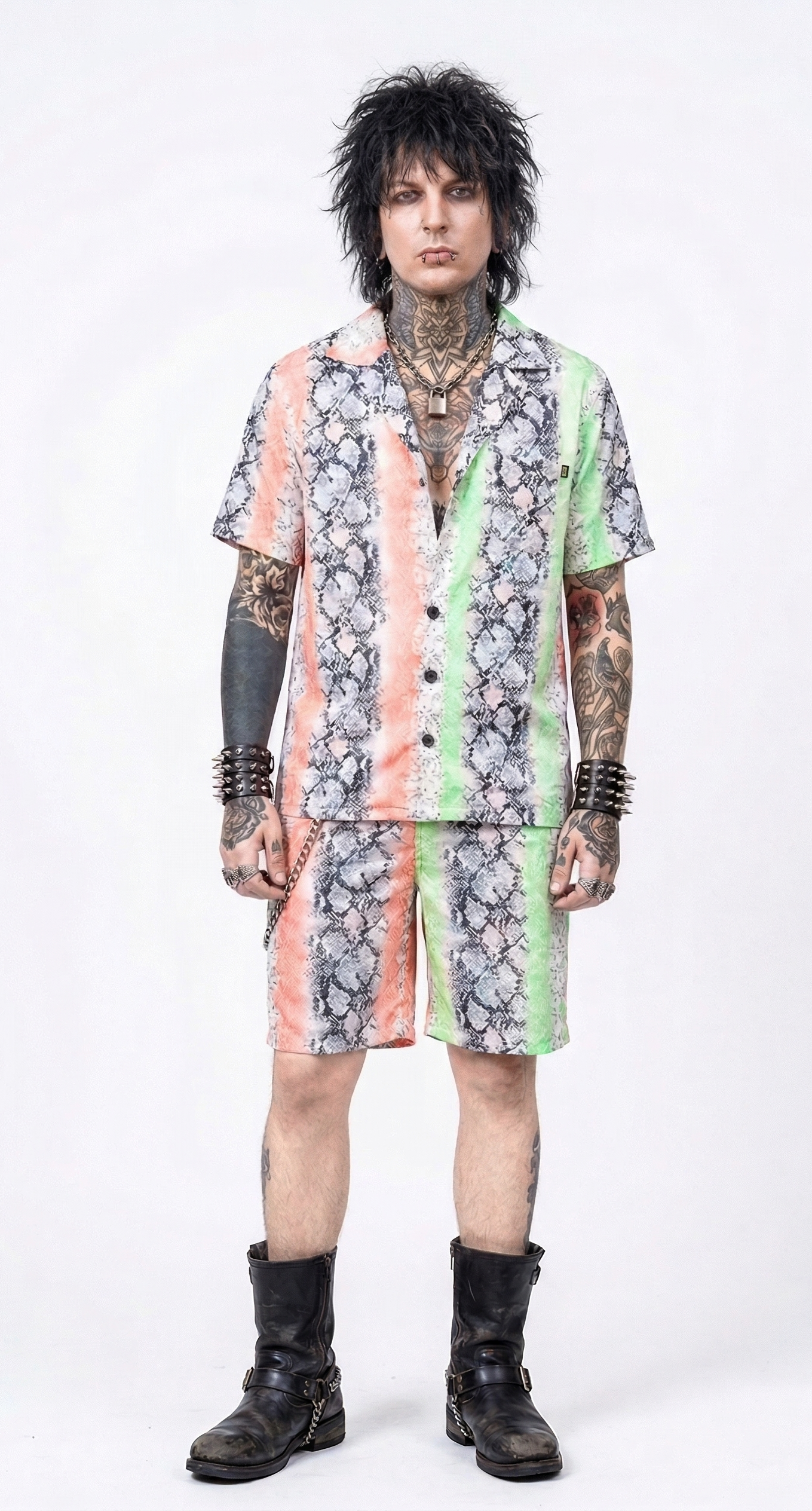 Splice Snake Print Shirt