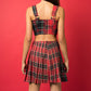 ONE ABOVE ANOTHER Red Check Bustier Crop Top