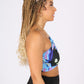 Sky Marble Chain Halter Neck Crop Top