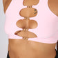 ONE ABOVE ANOTHER Pink Cut-Out Crop With Gold Links