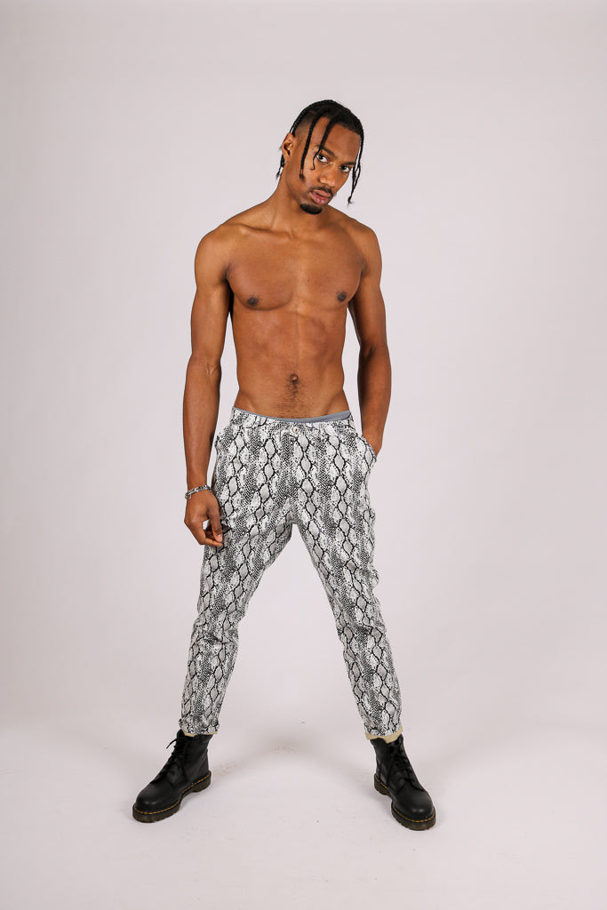 Grey Snake Patent Trouser