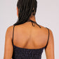 ONE ABOVE ANOTHER Glitter Ruched & Tie Front Crop Cami