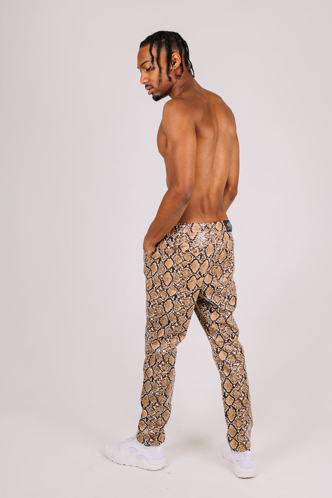 Brown Snake Patent Trouser