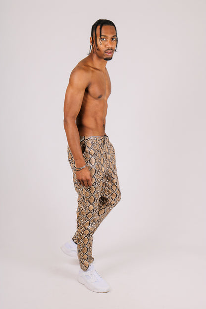 Brown Snake Patent Trouser