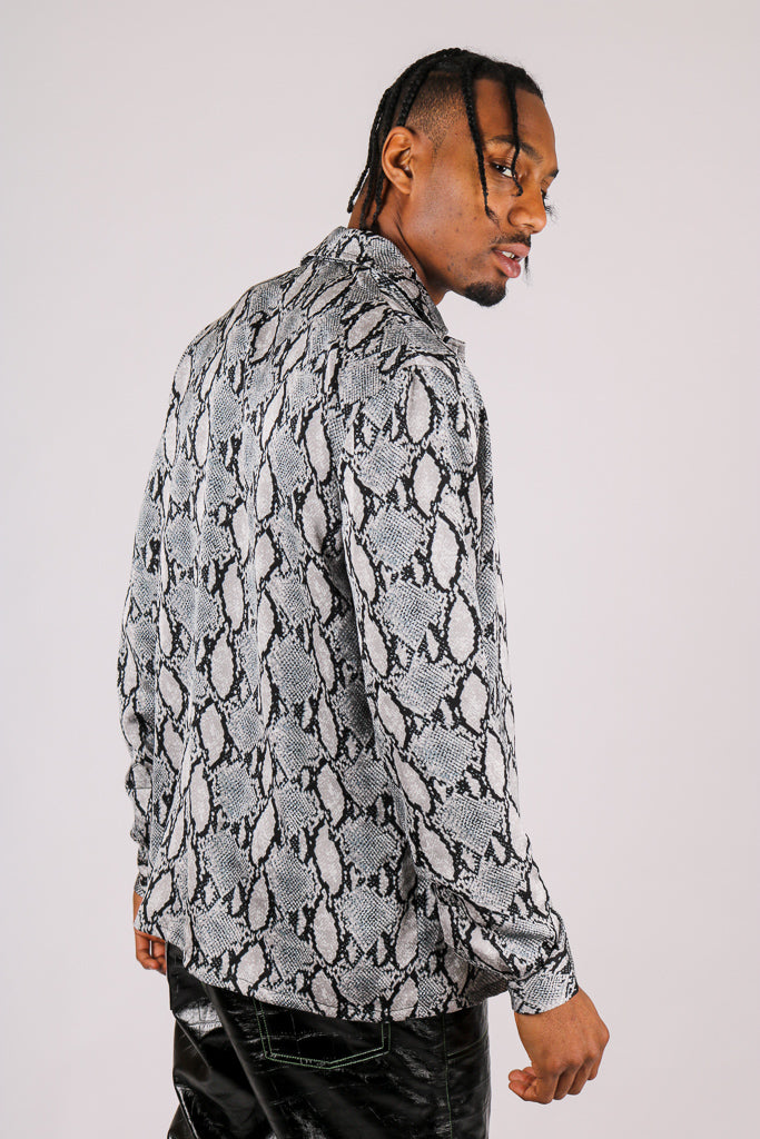 ONE ABOVE ANOTHER Grey Croc Party Shirt