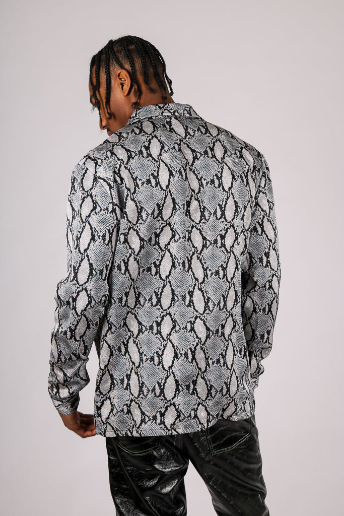 ONE ABOVE ANOTHER Grey Croc Party Shirt