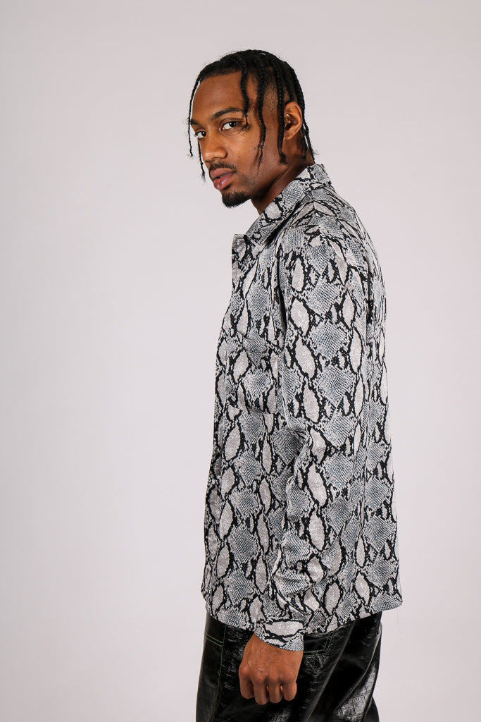 ONE ABOVE ANOTHER Grey Croc Party Shirt