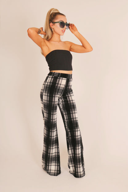 Checked Flare Trouser