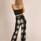 ONE ABOVE ANOTHER Checked Flare Trouser