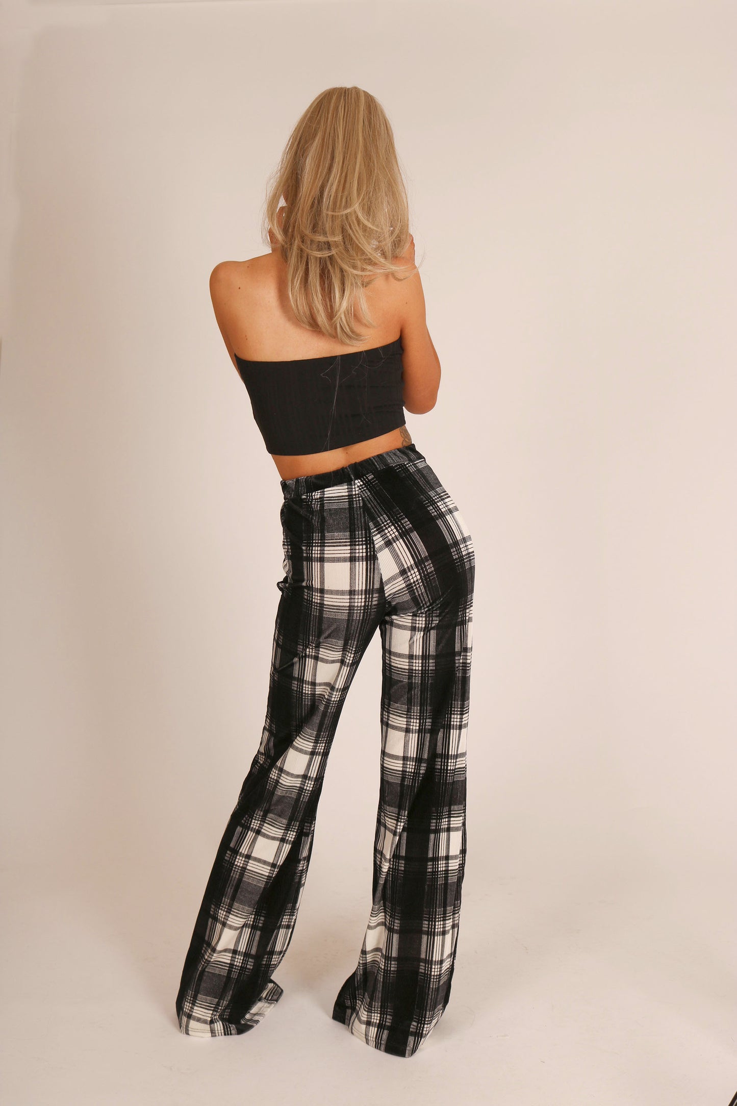Checked Flare Trouser