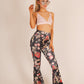 ONE ABOVE ANOTHER Velvet Floral Flare Trouser